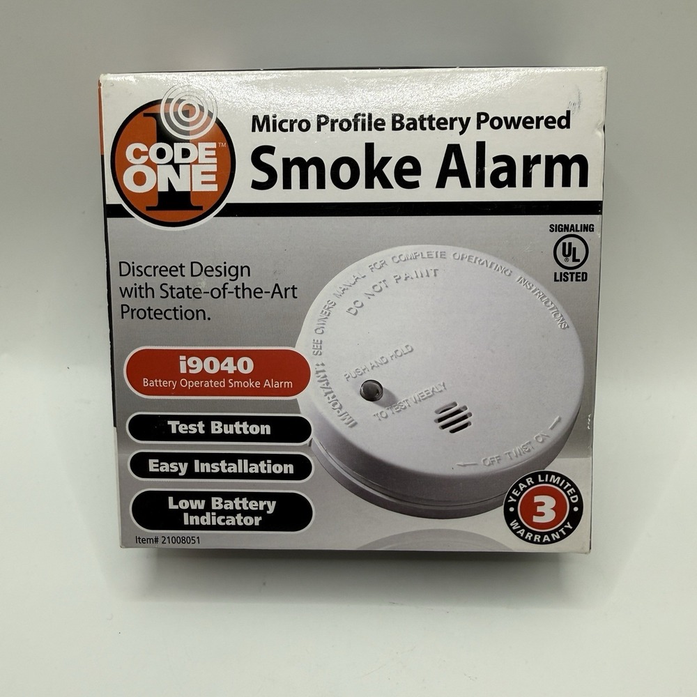 CODE ONE Smoke Alarm‎ i9040 Micro Profile Battery Powered